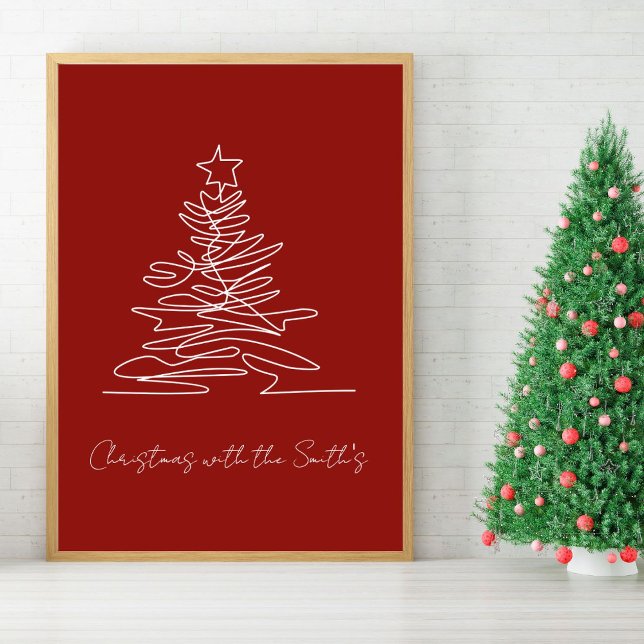Minimalistisches Weihnachtsbaum Familienurlaub-Pos Poster (Von Creator hochgeladen)