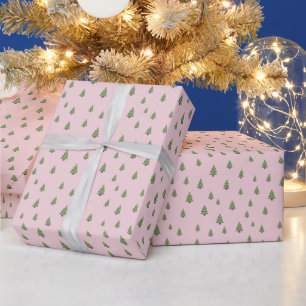 Minimalistisches Weihnachtsbaum-Muster Skandinavis Geschenkpapier