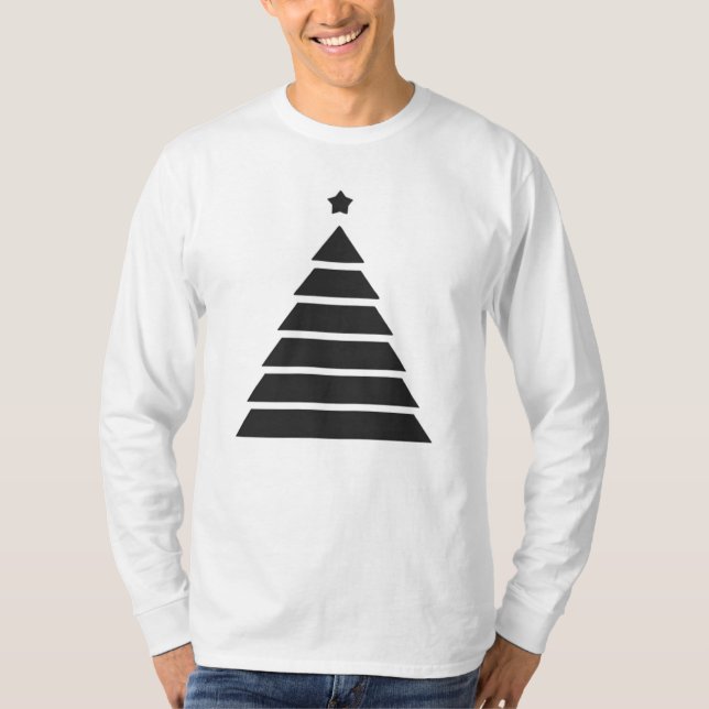 Minimalistisches Weihnachtsbaumdesign T-Shirt (Vorderseite)