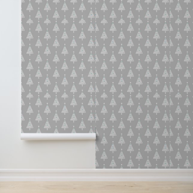 Minimalistisches Weihnachtsbaummuster Tapete (Anwendung)