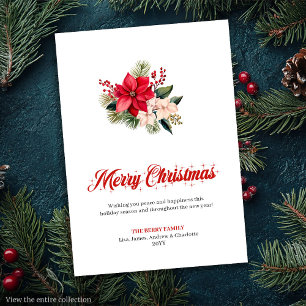 Minimalistisches Weihnachtsbouquet-Feiertags-Grußk Feiertagskarte