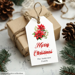 Minimalistisches Weihnachtsbouquet Rot Weiß Gesche Geschenkanhänger