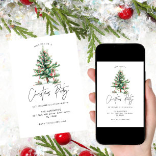 Minimalistisches Weihnachtsfest Boho Festessen Wei Einladung