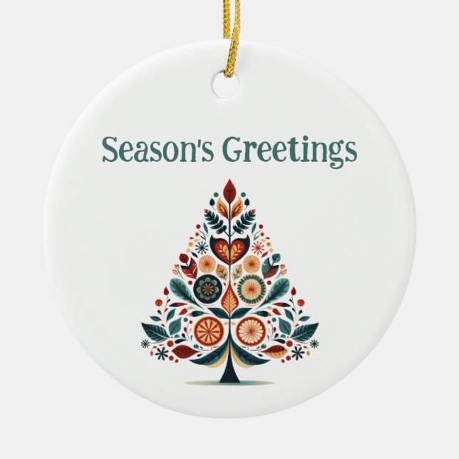 Minimalistisches Weihnachtsfest in individueller F Keramik Ornament (Vorne)