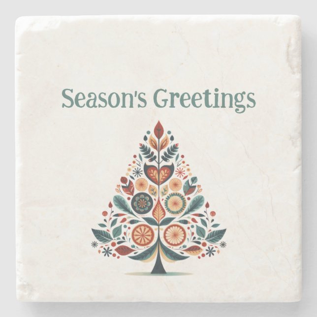 Minimalistisches Weihnachtsfest in individueller F Steinuntersetzer (Vorderseite)