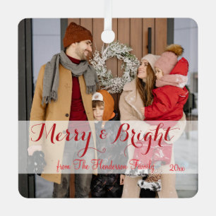 Minimalistisches WeihnachtsFoto Ornament Aus Metall