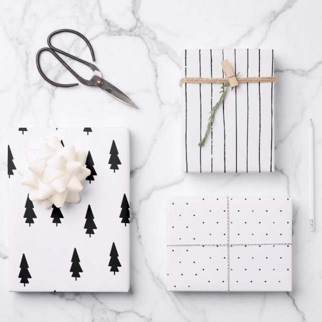 Minimalistisches Weihnachtsgebäck Geschenkpapier Set (Vorderseite)