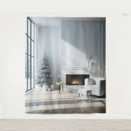 Minimalistisches Weihnachtsglühen Wandteppich