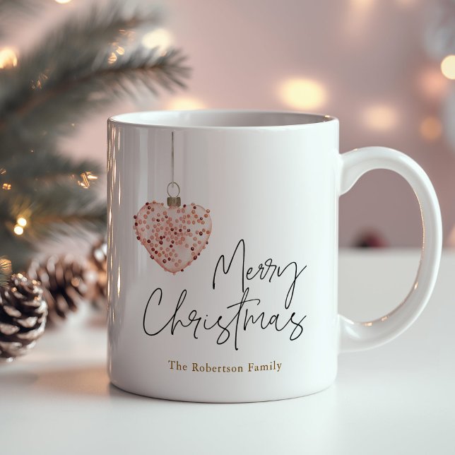 Minimalistisches Weihnachtsherz Kaffeetasse (Von Creator hochgeladen)