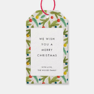 Minimalistisches Weihnachtsmuster Frohe Weihnachte Geschenkanhänger