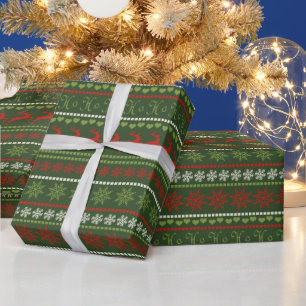 Minimalistisches Weihnachtsmuster - Schneeflocken, Geschenkpapier