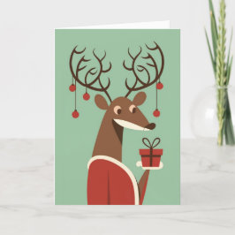 Minimalistisches Weihnachtsschenk für Rentiere Feiertagskarte