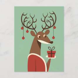 Minimalistisches Weihnachtsschenk für Rentiere Feiertagspostkarte