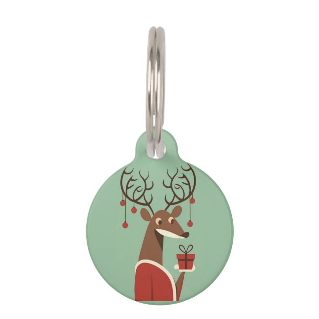 Minimalistisches Weihnachtsschenk für Rentiere Haustiermarke (Vorderseite)