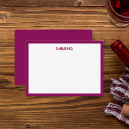 Minimalistisches Weinrot, Single Grenze, personali Mitteilungskarte