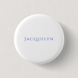 Minimalistisches Weiß Blau Einfach Elegant Modern Button