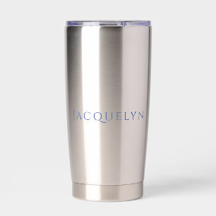 Minimalistisches Weiß Blau Einfach Elegant Modern Thermobecher