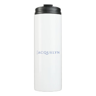 Minimalistisches Weiß Blau Einfach Elegant Modern  Thermosbecher
