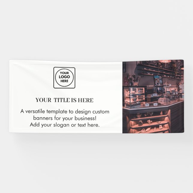 Minimalistisches Weiß-Logo | Modernes Branding Banner (Horizontal)