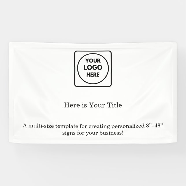 Minimalistisches Weiß-Logo | Sauberes einfaches Br Banner (Horizontal)