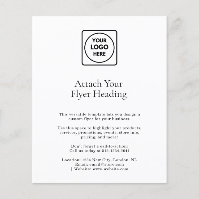 Minimalistisches Weiß-Logo | Sauberes, einfaches G Flyer (Vorne)