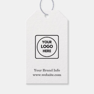 Minimalistisches Weiß-Logo Unternehmen mit eigen Geschenkanhänger