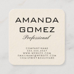 Minimalistisches Weiß Quadratische Visitenkarte