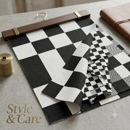 Minimalistisches Weiß-Schwarz-Boxenmuster Stylisch Stoff