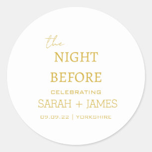 Minimalistisches Weiß und Gold Runder Aufkleber