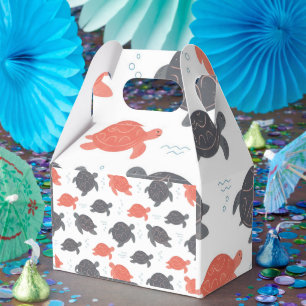 Minimalistisches Weiß- und Grau-Muster mit Meeress Geschenkschachtel