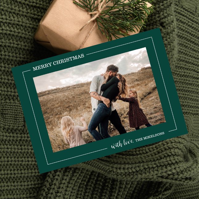 Minimalistisches Weiß und Grün Foto Weihnachten (Von Creator hochgeladen)