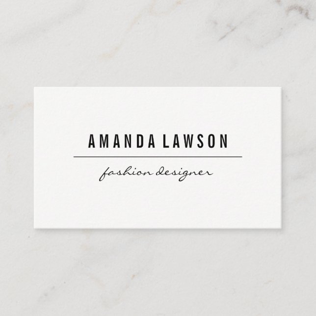 Minimalistisches Weiß Visitenkarte (Vorderseite)