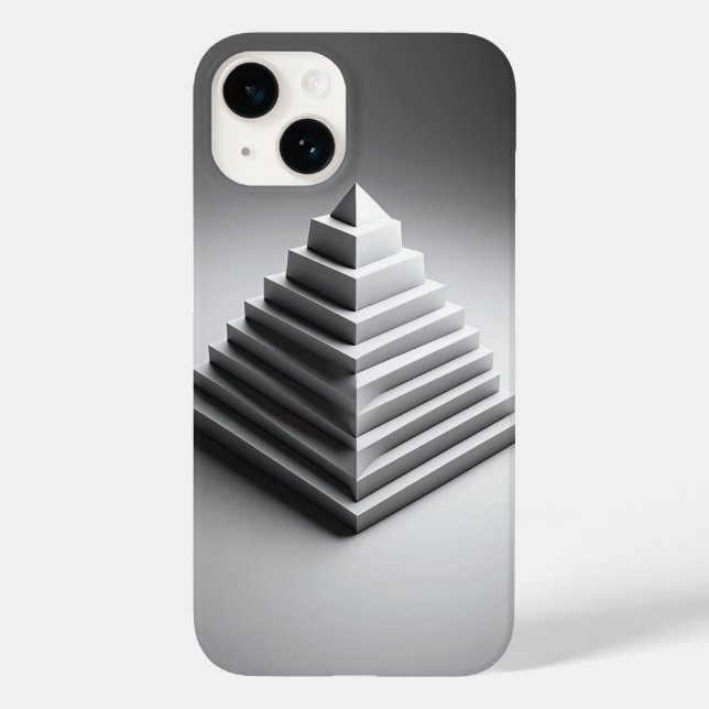 Minimalistisches weißes 3D-Pyramiden-Handyhülle -  Case-Mate iPhone Hülle (Rückseite)