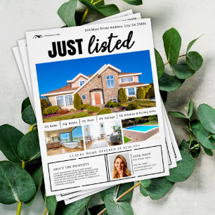 Minimalistisches, weißes Anwesen, nur Werbung aufg Flyer