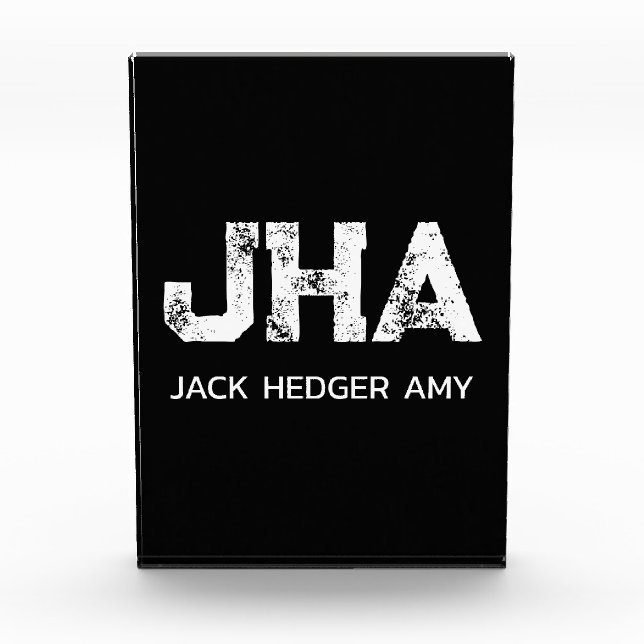 MINIMALISTISCHES WEIßES DREIBUCHSTABEN-MONOGRAMM N FOTOBLOCK (Vorderseite)