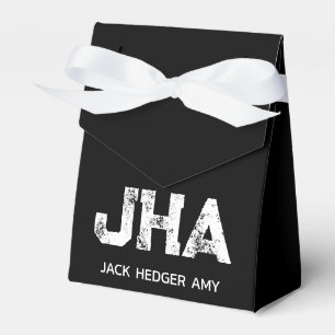 MINIMALISTISCHES WEIßES DREIBUCHSTABEN-MONOGRAMM N GESCHENKSCHACHTEL
