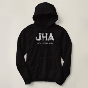 MINIMALISTISCHES WEIßES DREIBUCHSTABEN-MONOGRAMM-N HOODIE