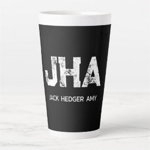 MINIMALISTISCHES WEIßES DREIBUCHSTABEN-MONOGRAMM-N MILCHTASSE
