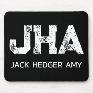 MINIMALISTISCHES WEIßES DREIBUCHSTABEN-MONOGRAMM N MOUSEPAD