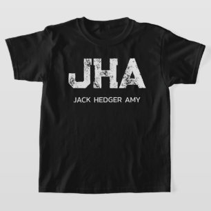 MINIMALISTISCHES WEIßES DREIBUCHSTABEN-MONOGRAMM N T-Shirt