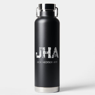 MINIMALISTISCHES WEIßES DREIBUCHSTABEN-MONOGRAMM-N TRINKFLASCHE