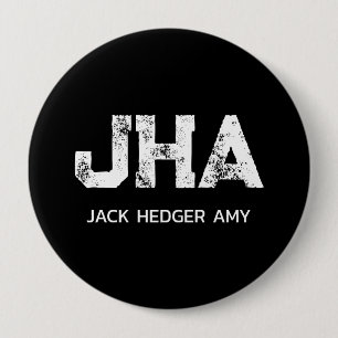 MINIMALISTISCHES WEIßES DREIBUCHSTABIGES MONOGRAMM BUTTON