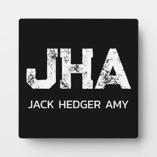 MINIMALISTISCHES WEIßES DREIBUCHSTABIGES MONOGRAMM FOTOPLATTE