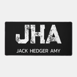 MINIMALISTISCHES WEIßES DREIBUCHSTABIGES MONOGRAMM SCHREIBTISCHUNTERLAGE