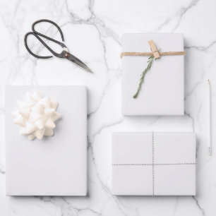 Minimalistisches, weißes Eichel schlichte, elegant Geschenkpapier Set