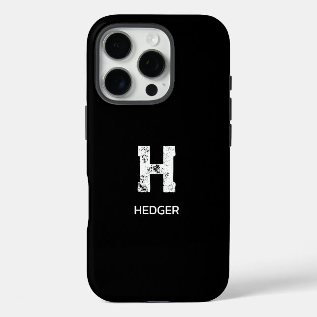 MINIMALISTISCHES WEIßES EIN-BUCHSTABEN-MONOGRAMM N Case-Mate iPhone HÜLLE (Rückseite)