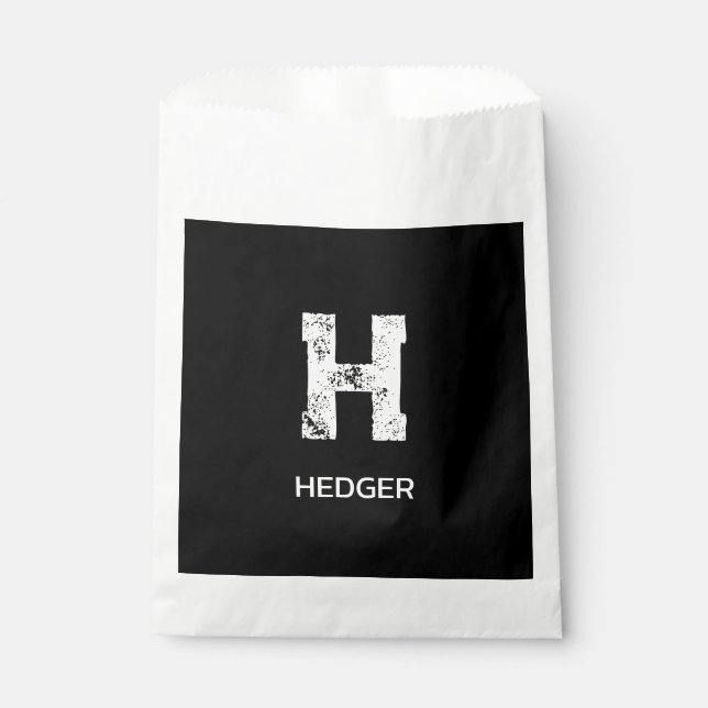 MINIMALISTISCHES WEIßES EIN-BUCHSTABEN-MONOGRAMM N GESCHENKTÜTCHEN (Vorderseite)