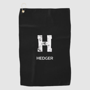 MINIMALISTISCHES WEIßES EIN-BUCHSTABEN-MONOGRAMM N GOLFHANDTUCH