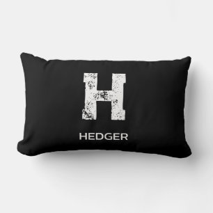 MINIMALISTISCHES WEIßES EIN-BUCHSTABEN-MONOGRAMM N LENDENKISSEN