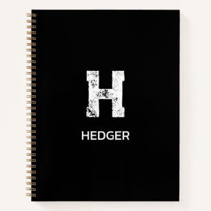 MINIMALISTISCHES WEIßES EIN-BUCHSTABEN-MONOGRAMM N NOTIZBUCH